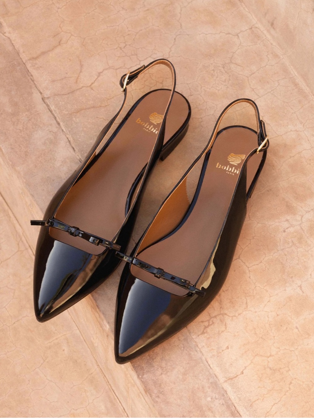 NEW Bobbies Paris Estela kitten heel pointed toe slingback ballerinas US 7.5